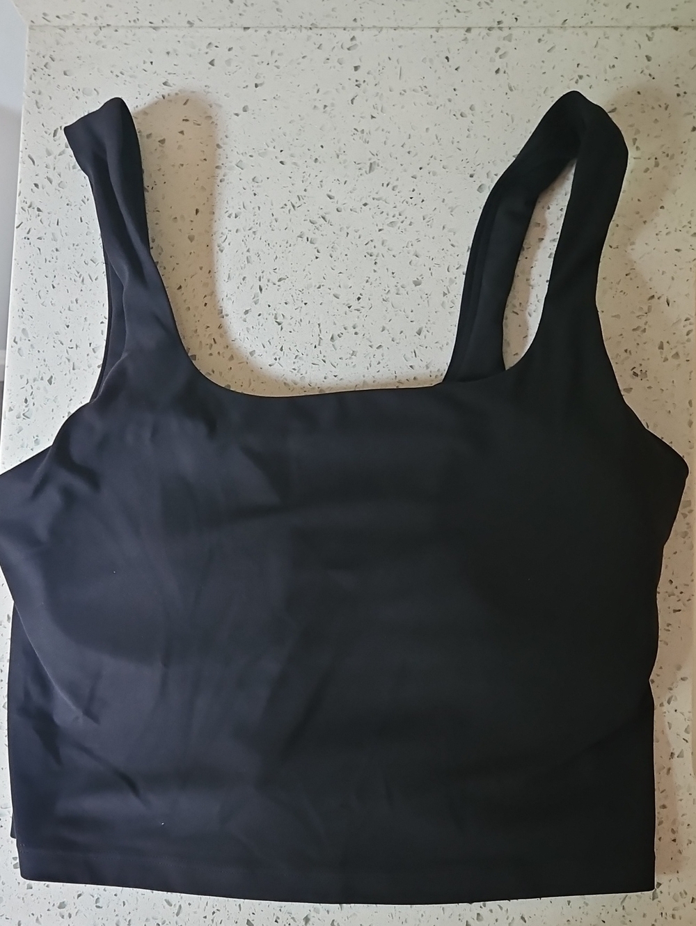 Athleta Transcend Square Neck Crop Bra, Black, Size Large, Like New